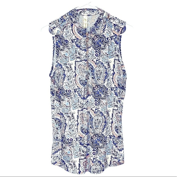 PerSeption Concept Sleeveless Tunic Medium Boho Paisley womens medium top - Picture 1 of 8